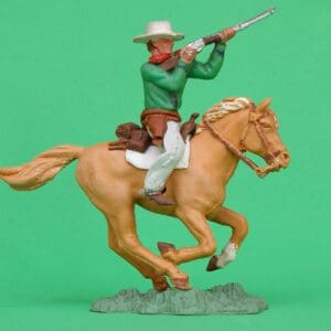 Swoppet Cowboy Firing Rifle Mounted - GREEN Torso