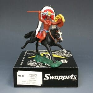 Swoppet Mounted Indian Chief with Spear (+REPRO Box)