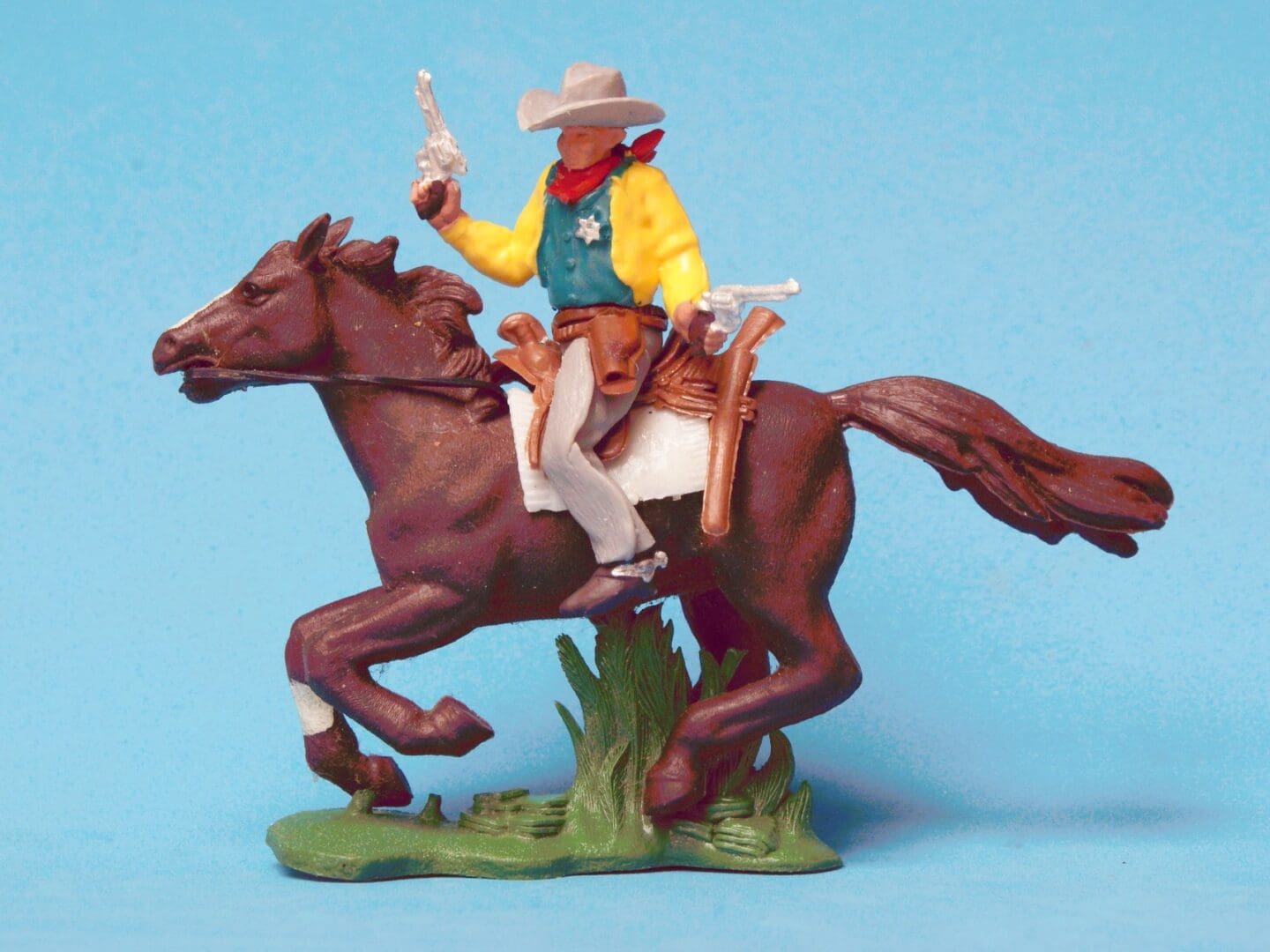 Swoppet Cowboy Sheriff Mounted - Late Issue (2nd Series Horse)