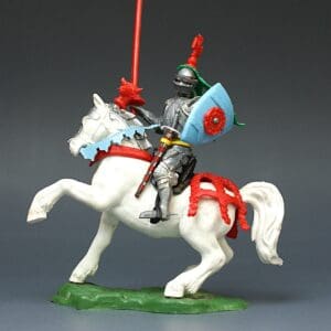 Swoppet C15th Mounted Knight with Standard on White Horse