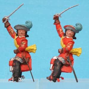 Matching Pair of ECW Mounted Cavalier Officers (Riders Only)