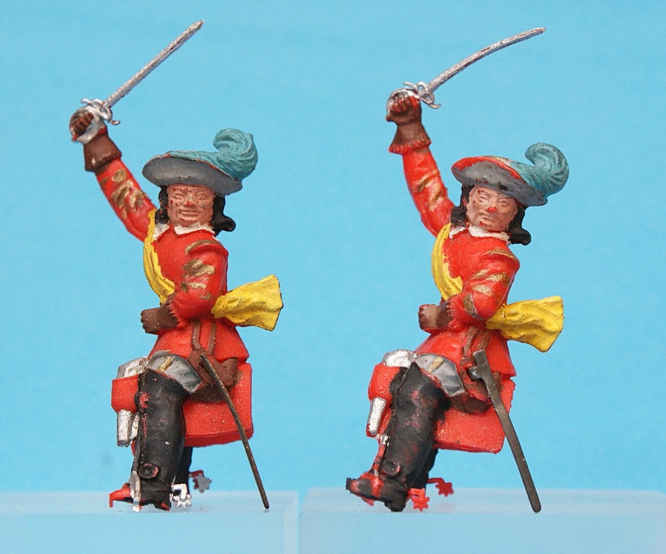 Matching Pair of ECW Mounted Cavalier Officers (Riders Only)