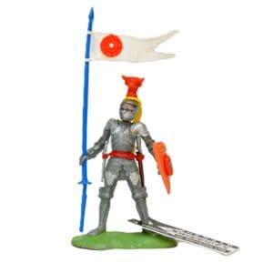 Swoppet C15th Foot Knight with WHITE Standard & Shop Tag!
