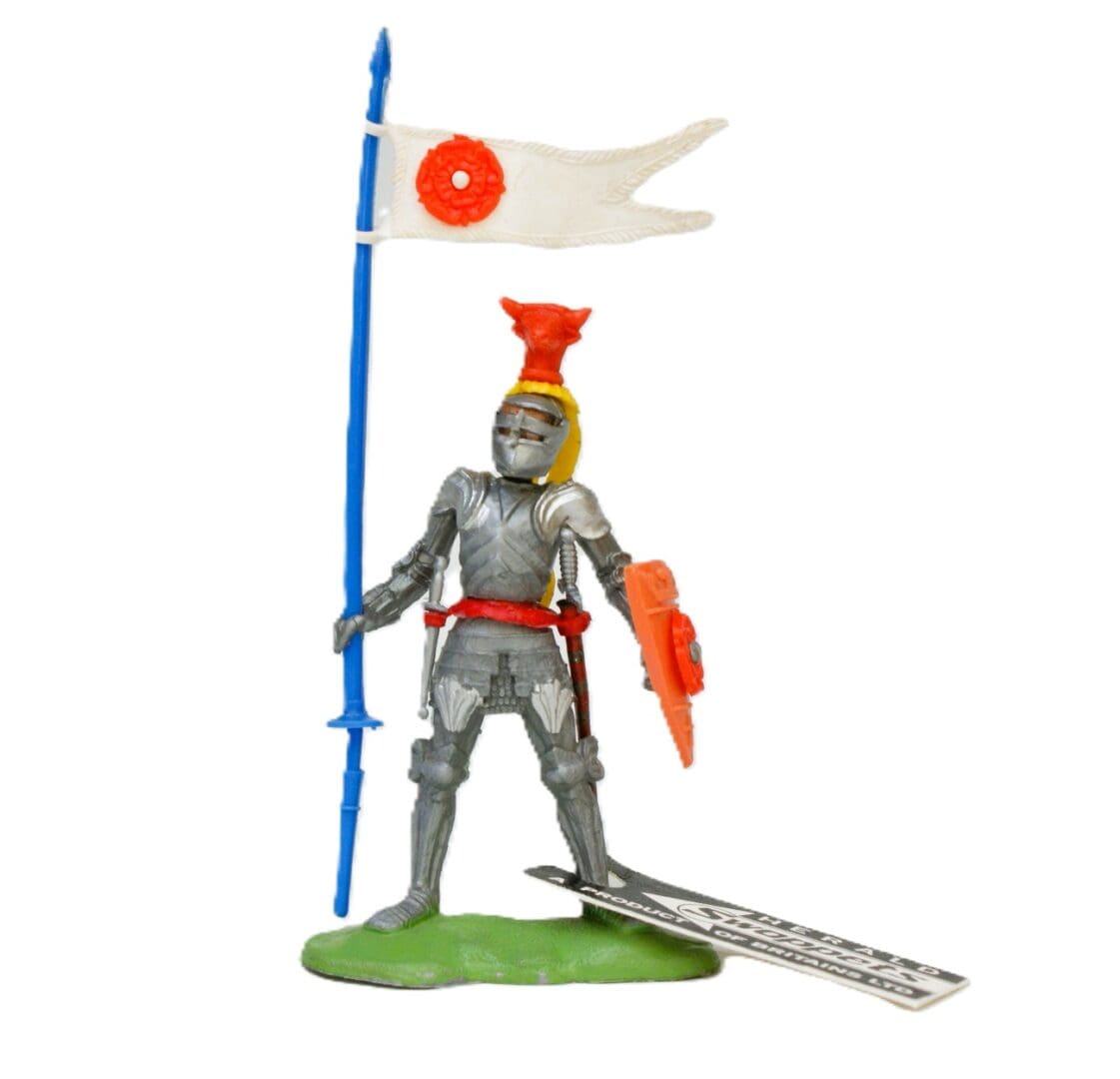 Swoppet C15th Foot Knight with WHITE Standard & Shop Tag!