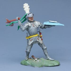 Swoppet C15th Knight with Axe - GREEN Viper's Tongue Favour