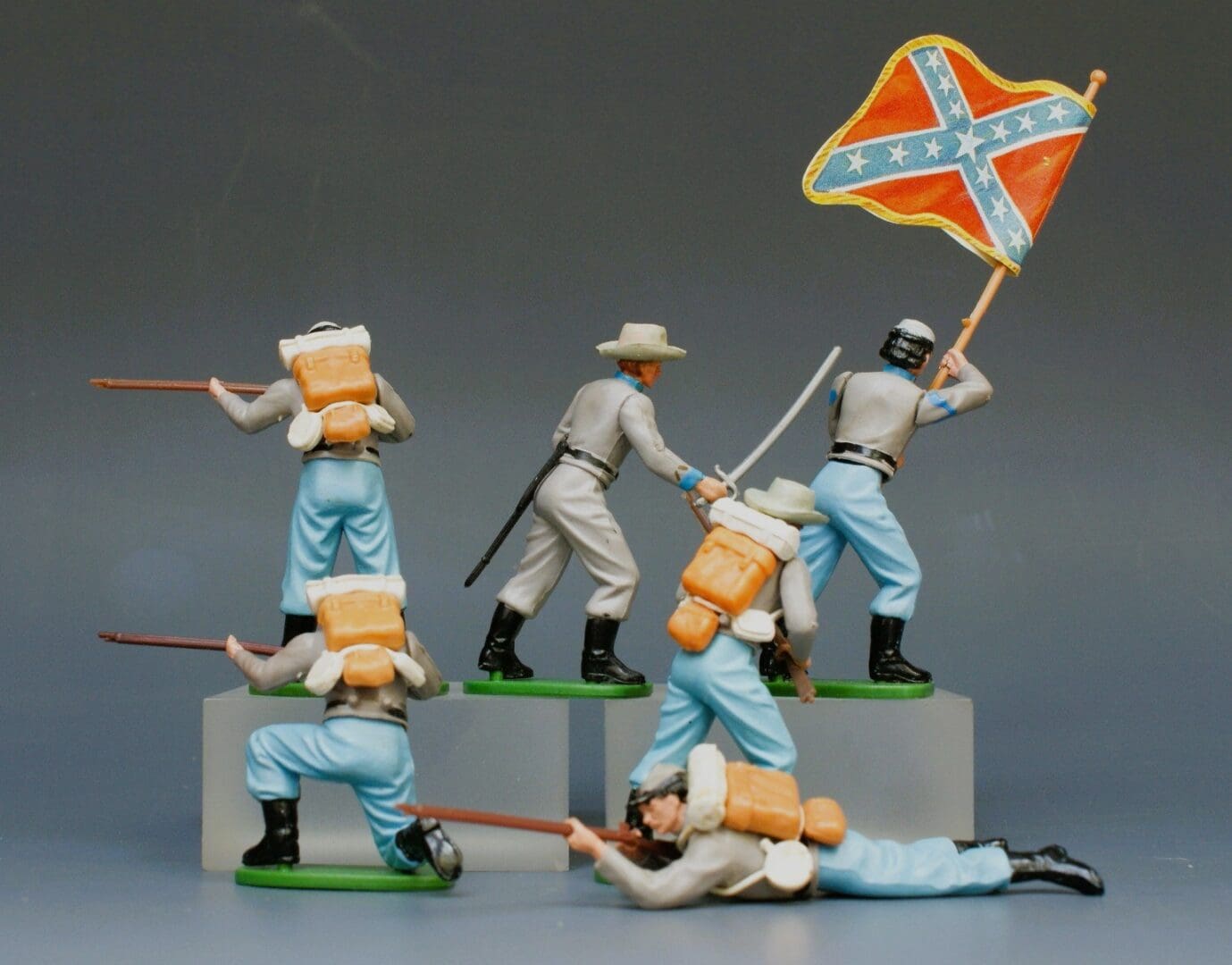 Britains "Eyes Right" Confederate Infantry - Full Set of 6 - Image 2