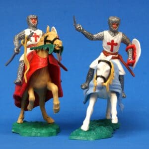 Timpo Swoppet 1st Series Crusaders - Pair of Mounted Figures