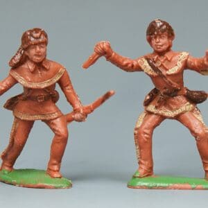 Cherilea Pair of 54mm Backwoodsmen - BROWN Plastic!