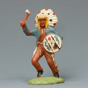 UNA Smaller Indian Chief with Tomahawk - CHESTNUT Plastic VGC