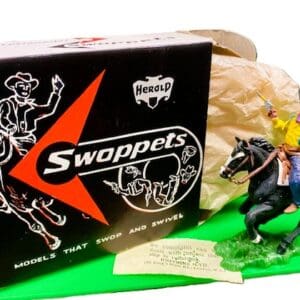 Herald Swoppet Mounted Cowboy Firing Twin Guns - ORIGINAL Box