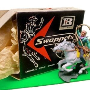 Herald Swoppet Mounted Cowboy Throwing Lasso - ORIGINAL Box