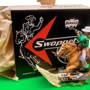 Herald Swoppet Mounted Cowboy Firing Rifle - ORIGINAL Box