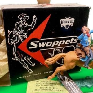 Herald Swoppet Mounted Cowboy Wounded with Arrow - ORIGINAL Box