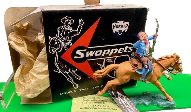 Herald Swoppet Mounted Cowboy Wounded with Arrow - ORIGINAL Box