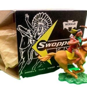 Herald Swoppet Mounted Indian Brave w/ Bow & Arrow - ORIGINAL Box
