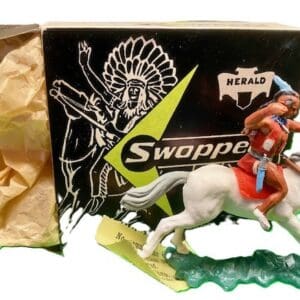 Herald Swoppet Mounted Indian Brave with Bow - ORIGINAL Box