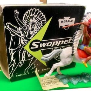 Herald Swoppet Mounted Indian Chief with Spear - ORIGINAL Box
