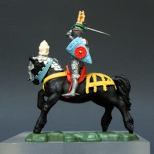 Swoppet C15th Mounted Knight Attacking & REPRO Carton