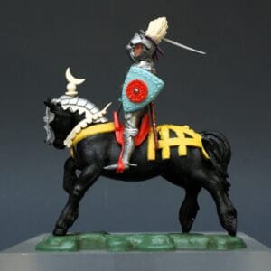 Swoppet C15th Mounted Knight Attacking & REPRO Carton #3