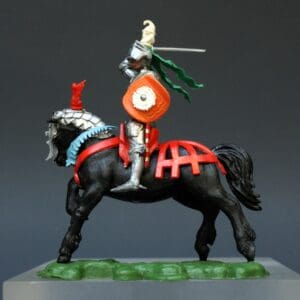 Swoppet C15th Mounted Knight Attacking & REPRO Carton #2