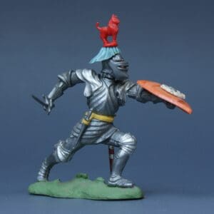 Swoppet C15th Knight Attacking with Sword (Red Lion Crest)