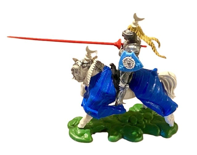 SOLD Swoppet Knight with Rare WHITE Charging Horse