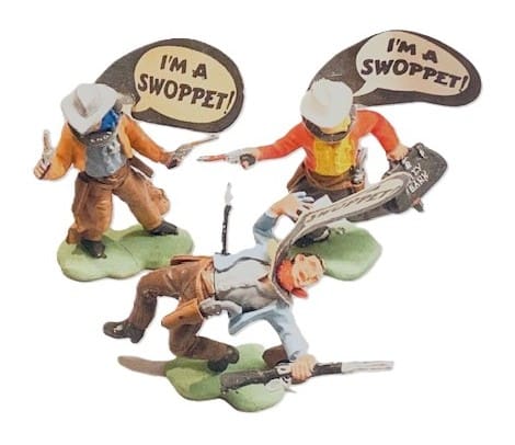 SOLD Herald "I'm A Swoppet!" Cowboys - Group of 3