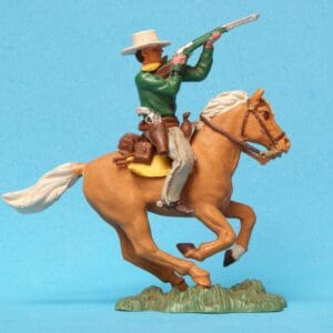 Swoppet Cowboy Firing Rifle Mounted Early Issue DARK GREEN Torso