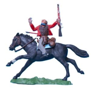 Herald Swoppet Mounted Cowboy Wounded by Arrow (+Repro Box)