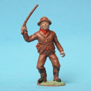 Gemodels Farm Hand/Beater Brown Plastic - Red Paint Variant!
