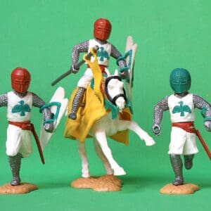 Timpo Swoppet Group of Medieval Knights (GREEN Pot Helmet!)