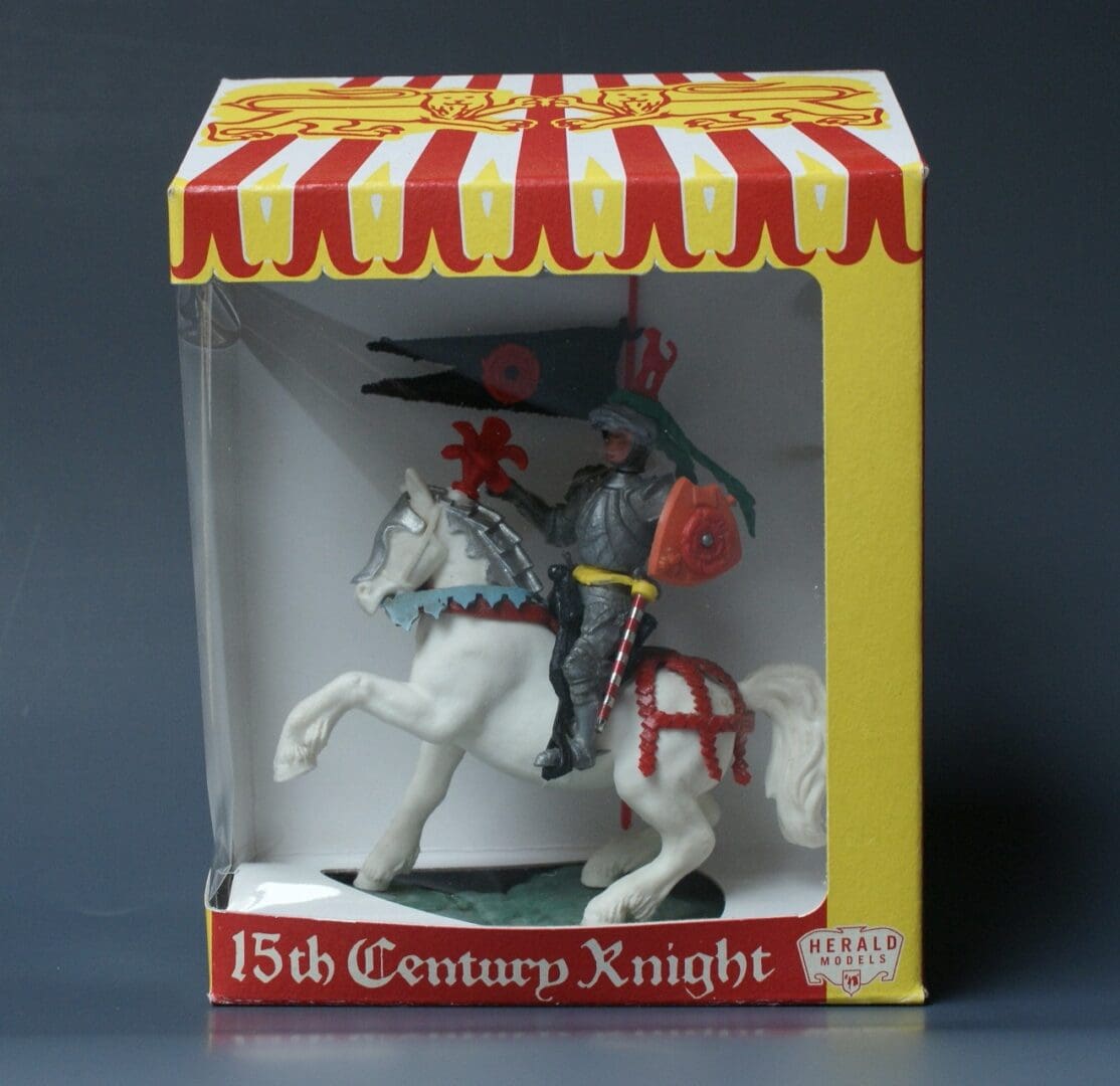Swoppet C15th Mounted Knight with Standard & REPRO Carton