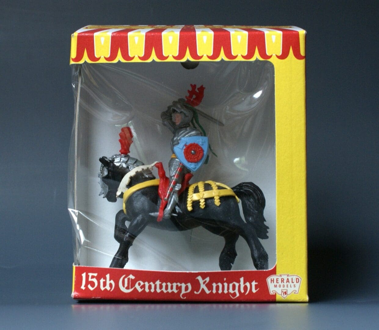 Swoppet C15th Mounted Knight Attacking with Sword & REPRO Carton