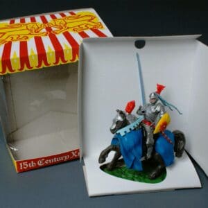 Swoppet C15th Mounted Knight Defending with (PALE Blue) Lance