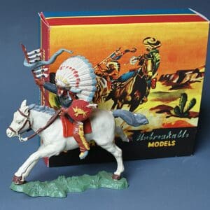 Herald Zang Mounted Indian Chief - SMOOTH White Plastic Horse!
