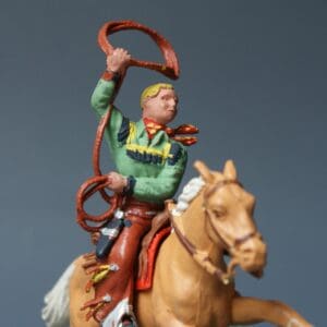 Herald Zang Mounted Cowboy Lassoing - GREEN Shirt (Kendal)