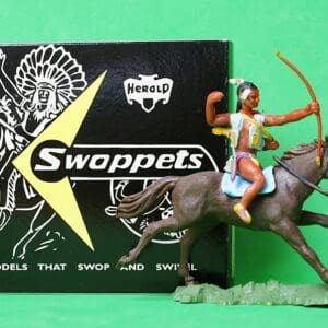 Herald Swoppet Mounted Indian with Bow (BROWN Horse)