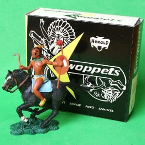 Herald Swoppet Mounted Indian Brave with Tomahawk