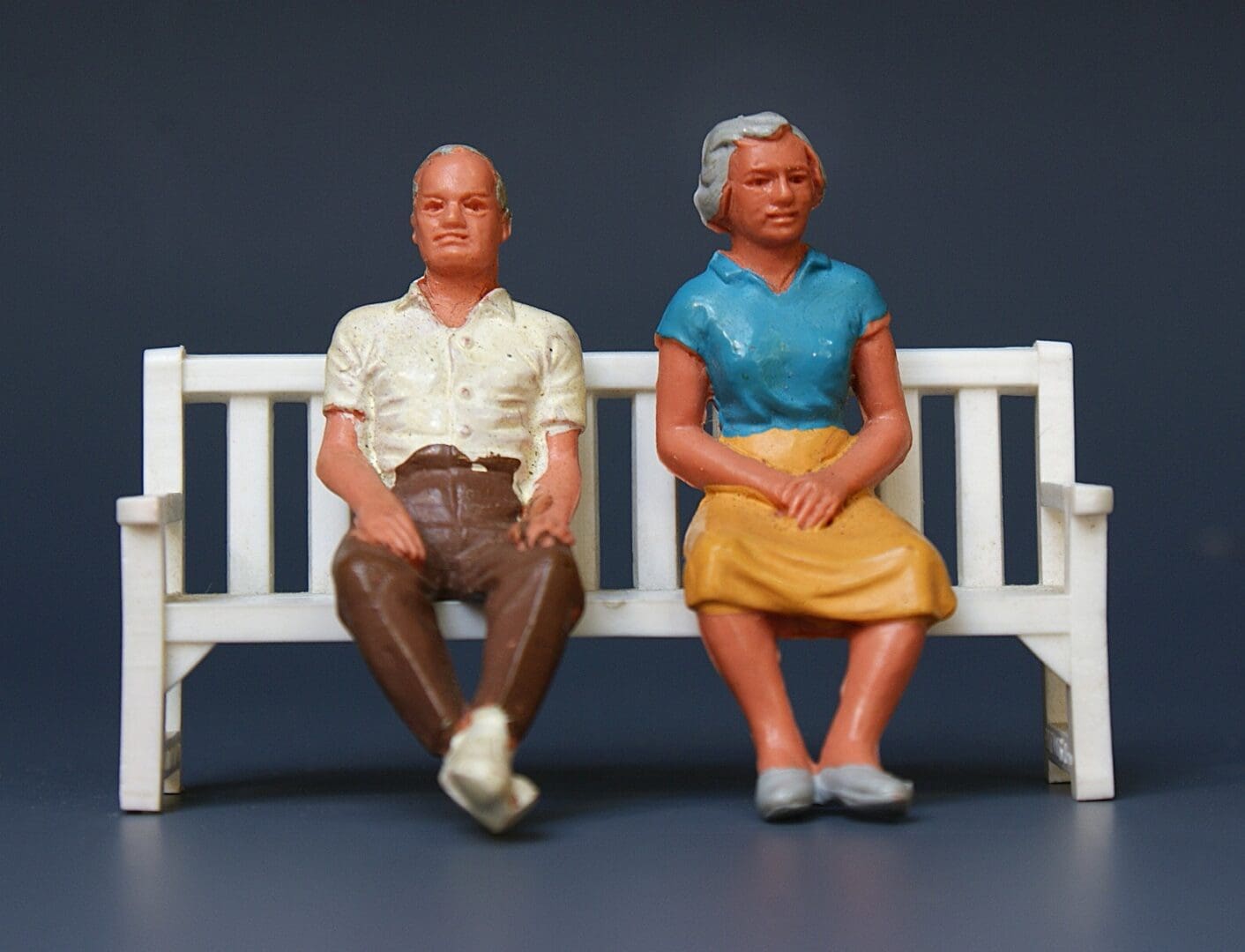 Britains Floral Garden Family - Elderly Couple Sitting on Bench