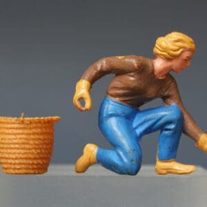 Britains Floral Garden Family - Girl Planting with Whicker Basket